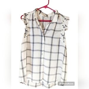 Anthropologie Current Air Windowpane top